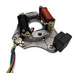 MOGO PARTS STATOR, 2-COIL WITH MOUNT PLATE (5+2 WIRE)