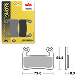 SBS DUAL CARBON FRONT FOR RACE USE ONLY BRAKE PAD