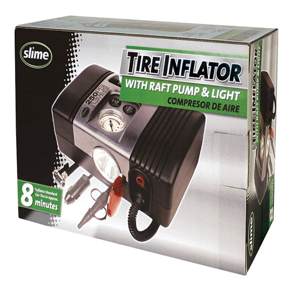 SLIME TIRE INFLATOR WITH RAFT PUMP & LIGHT RAFT PUMP & LIGHT 0105004