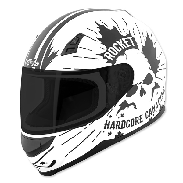 JOE ROCKET HARDCORE CANADIAN RKT7 FULL FACE HELMET SIZE LARGE WHITE